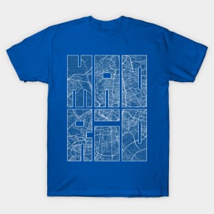 Madrid, Spain City Map Typography - Blueprint T-Shirt